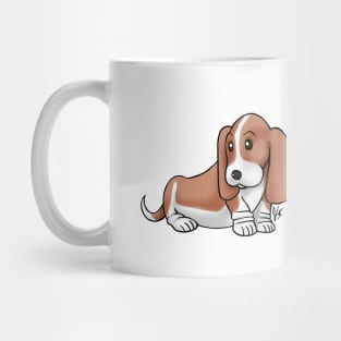 Dog - Basset Hound - White and Tan Mug